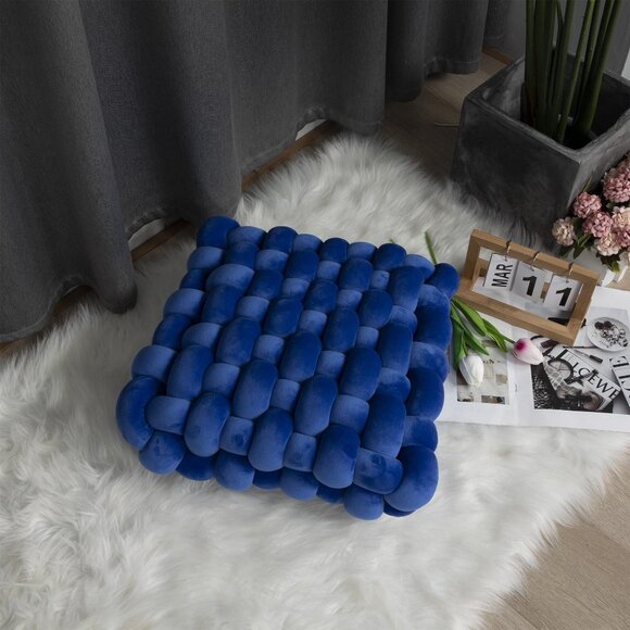 Luxury Home Decor Hand-weave Cushion Wool Knot Throw PillowSmall(13L*11.8W*4.7H) - Picture 7 of 10